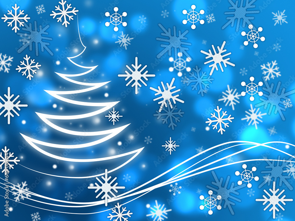 Snowflakes Background Shows Zigzag Winter And Freezing. Snowflakes Background Shows Zigzag Winter And Freezing.