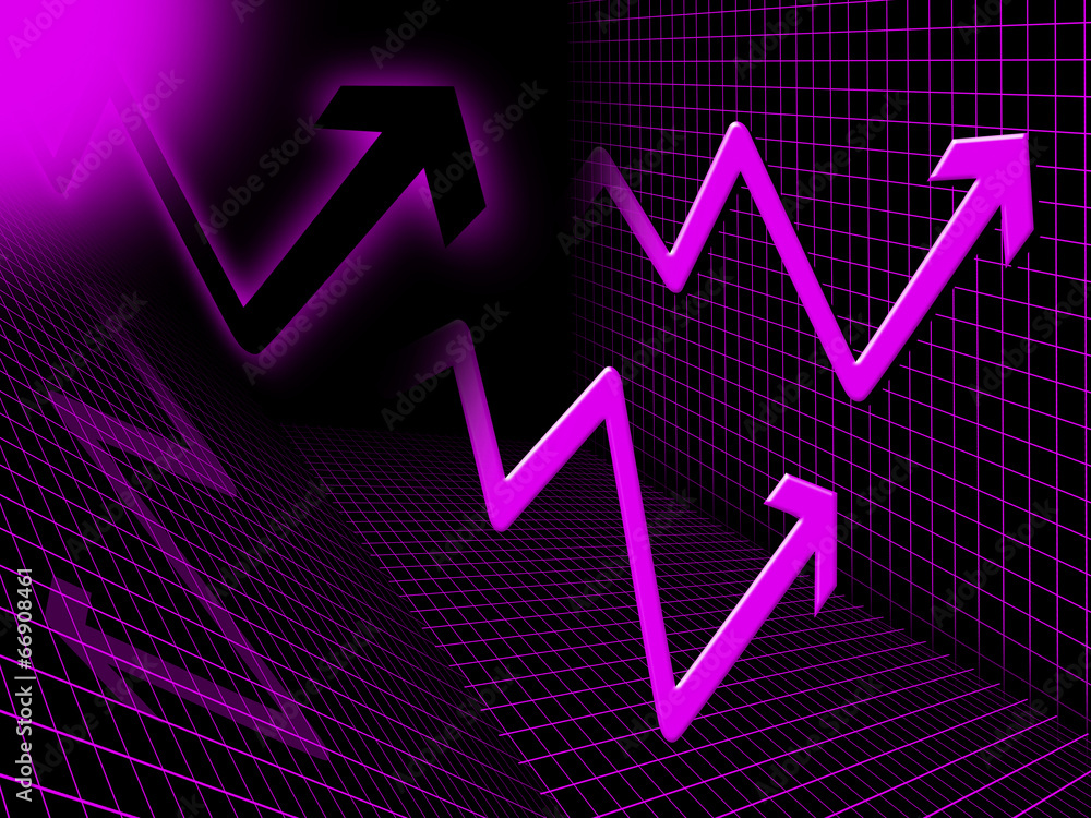 Purple Arrows Background Means Upwards Rise And Direction.