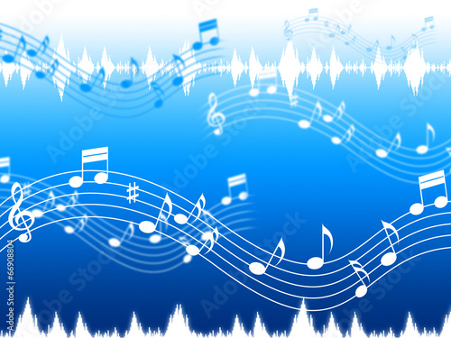 Fototapeta Blue Music Background Means Soul Jazz Or Blues.