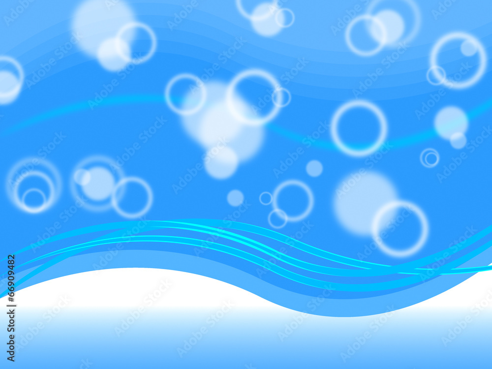 Blue Bubbles Background Shows Round And Wavy.