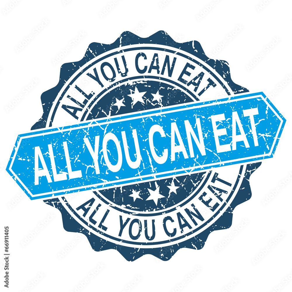 Obraz premium All you can eat grungy stamp isolated on white background