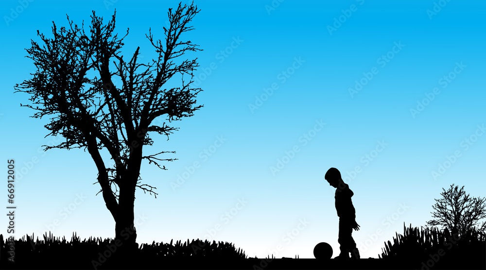 Vector silhouette of child.