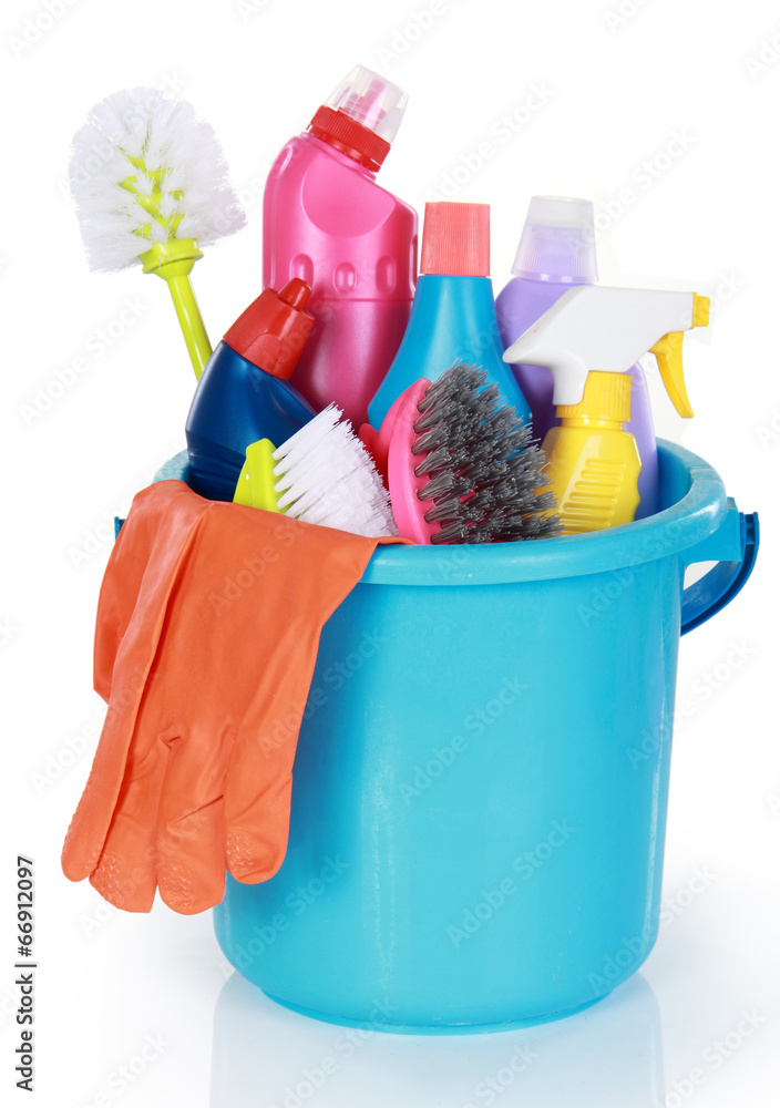 Cleaning items in bucket Cleaning items in bucket