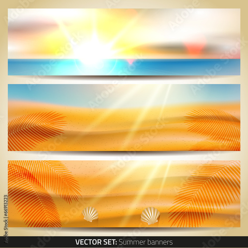 Collection of summer banners