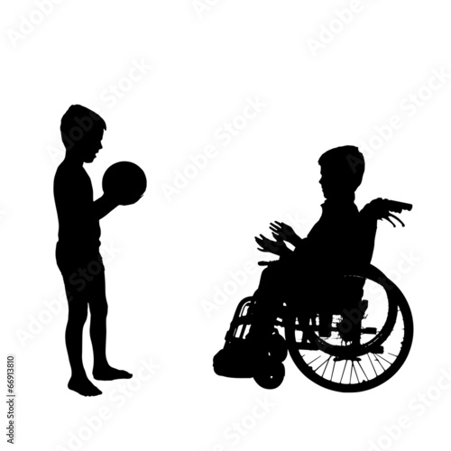 Vector silhouette of a boy.