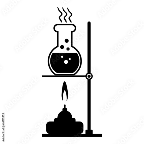 Laboratory burner and flask