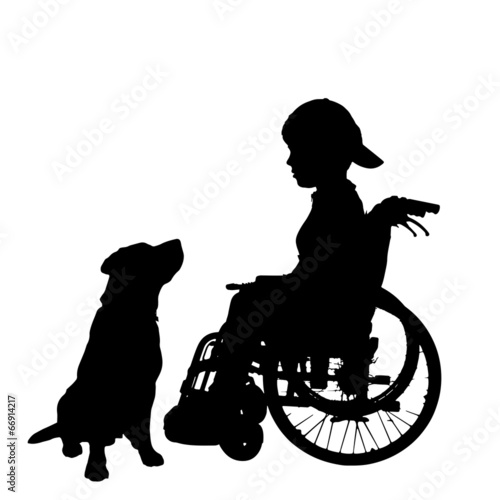 Vector silhouette of a boy.