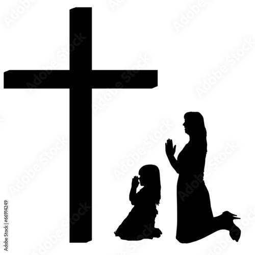 Vector silhouettes of woman.