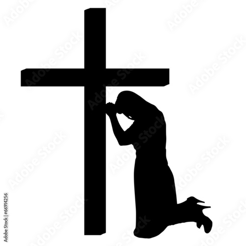 Vector silhouettes of woman.