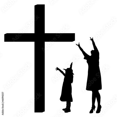 Vector silhouettes of family.