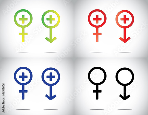male female man woman medical health plus symbol collection set