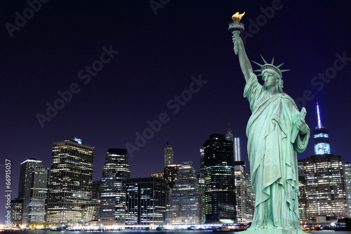 Manhattan and The Statue of Liberty, New York City