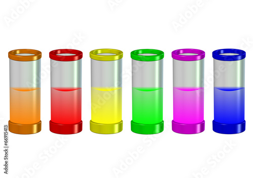 renkli deney şişeleri