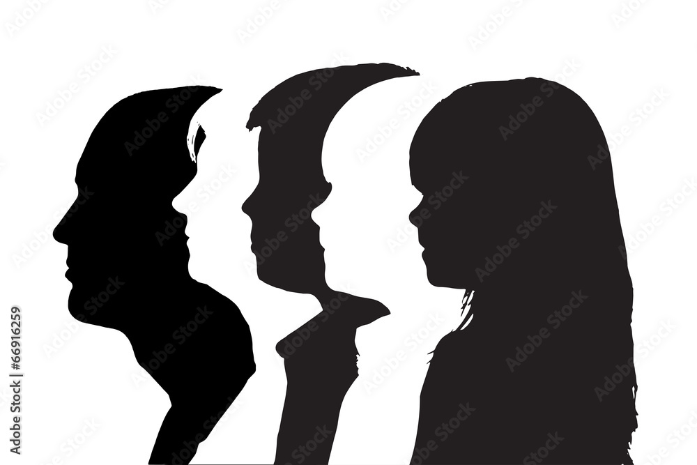 Vector silhouettes family.