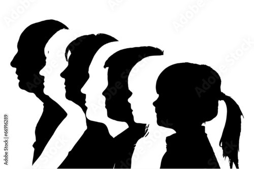 Vector silhouettes family.