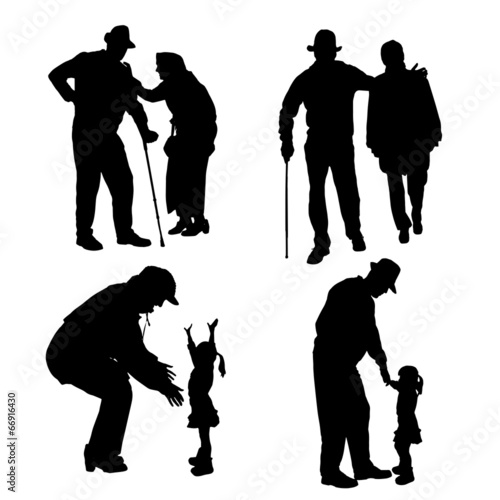 Vector silhouettes of different people.