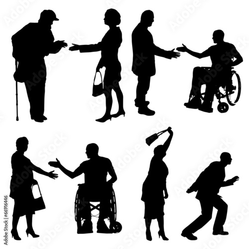 Vector silhouettes of different people.