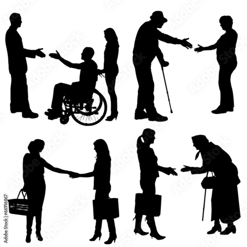 Vector silhouettes of different people.