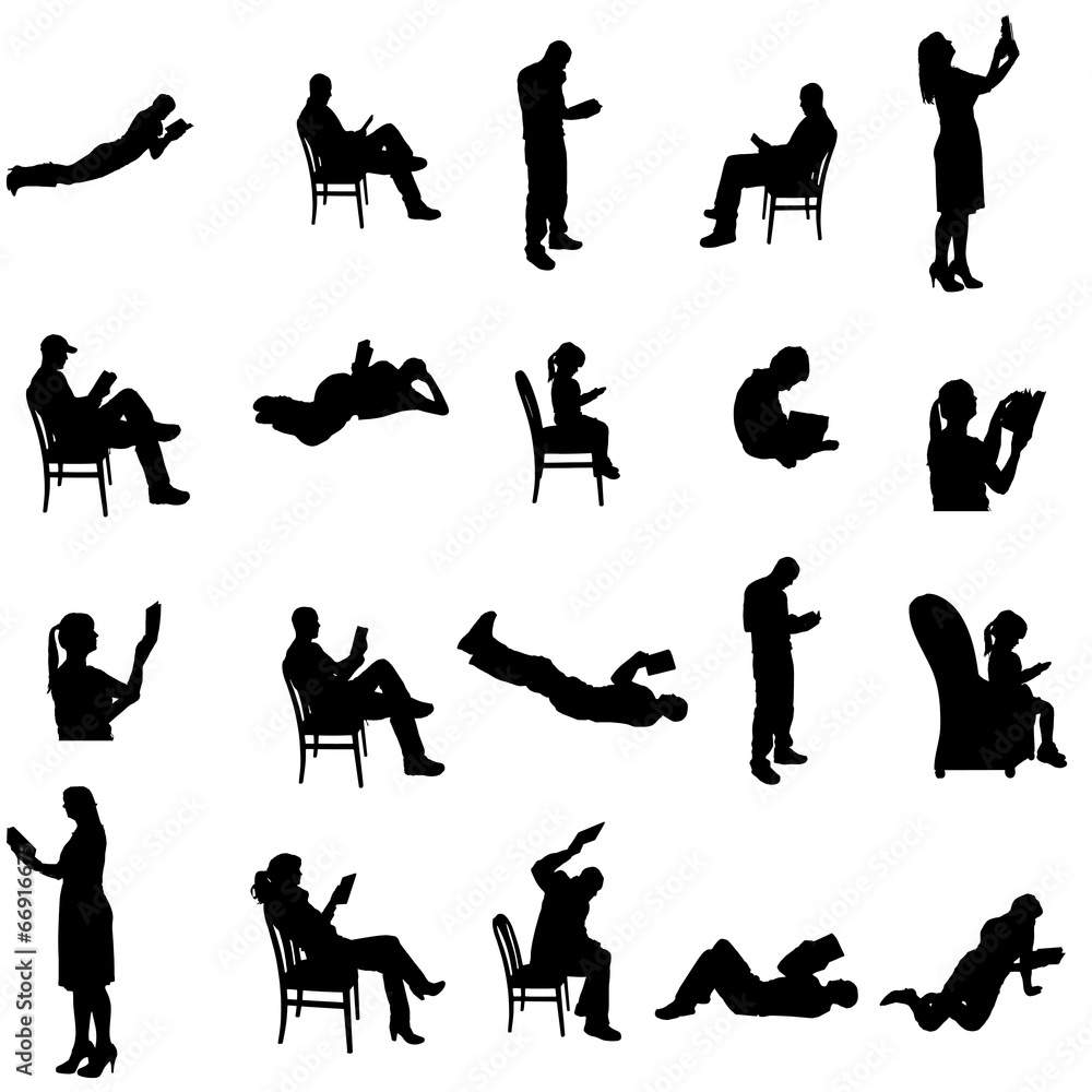 Fotografie Vector silhouettes of people.