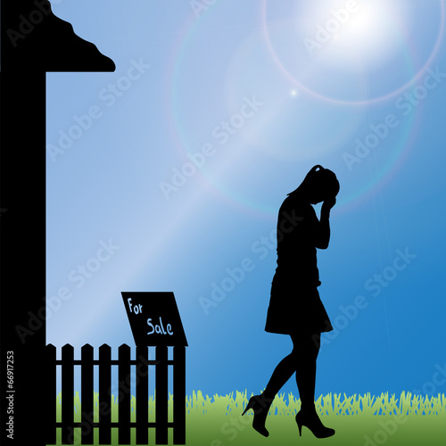 Vector silhouette of a woman.