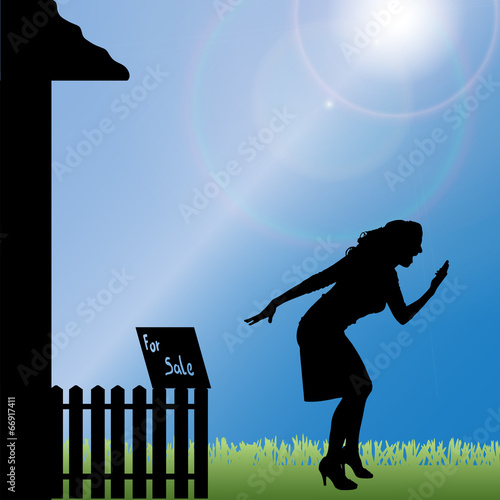 Vector silhouette of a woman.