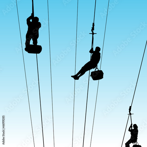 People On Zip Line