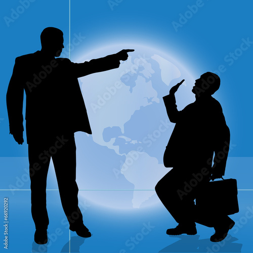 Vector silhouette of business people.