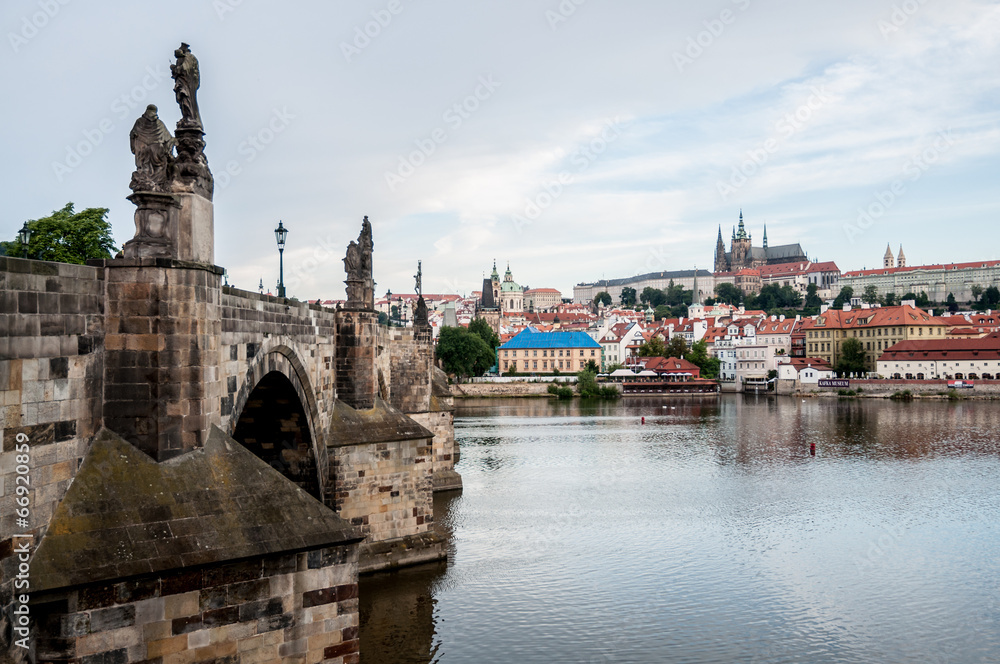 Panorama with Charles Bridge and Prague Castle