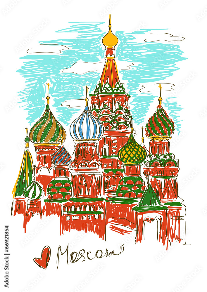 Illustration of St Basil's Cathedral in Moscow