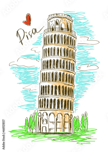 Illustration of Pisa tower