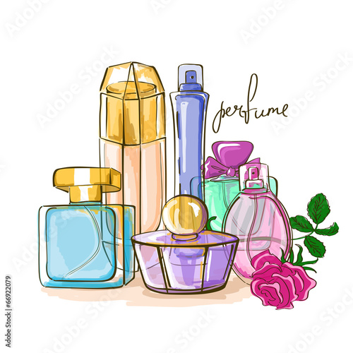 Set of perfume bottles