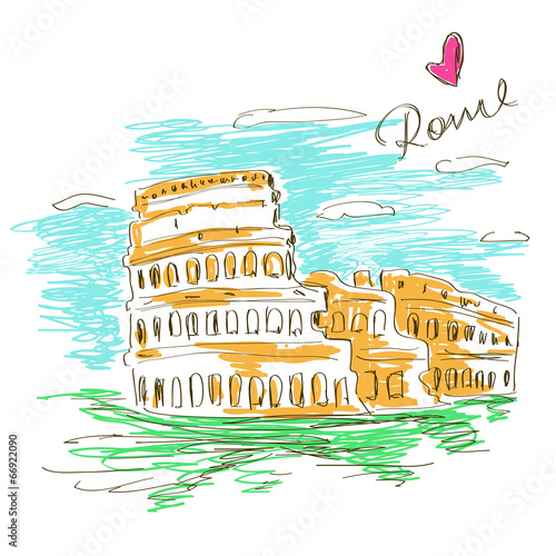 Sketch illustration of Colosseum