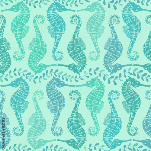 Seamless pattern of seahorse