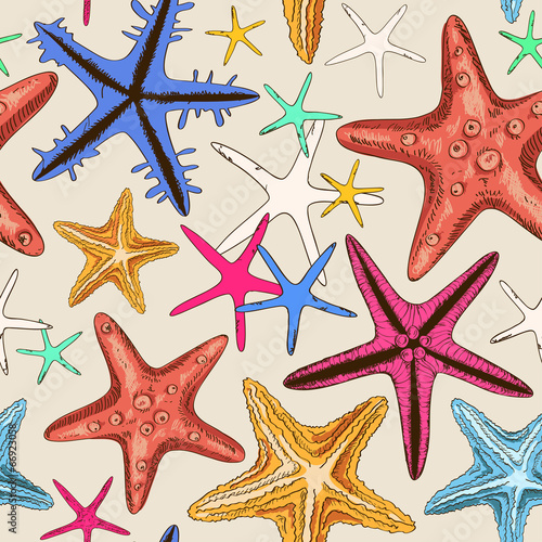 Seamless pattern of starfish