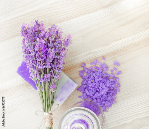 Lavender bath salt and soap.