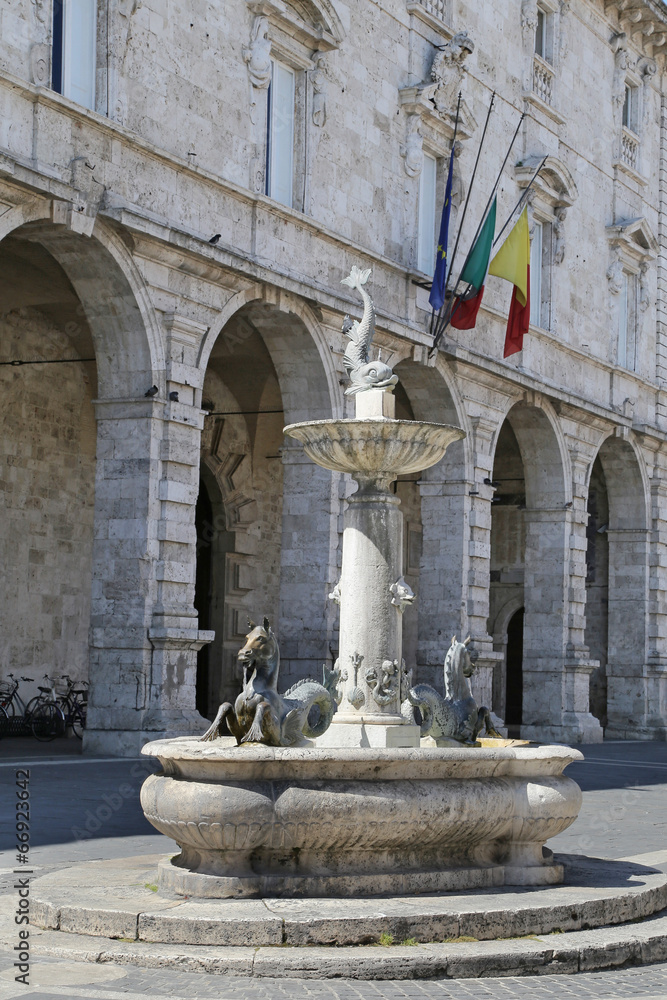 Arringo Square in the city of Ascoli Piceno