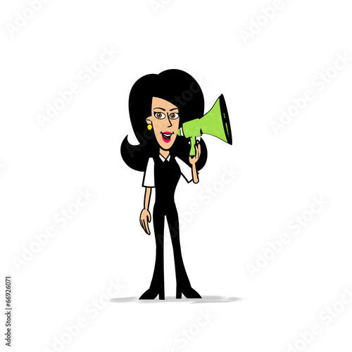 business woman with megaphone