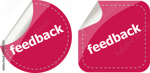 stickers label set business tag with feedback word