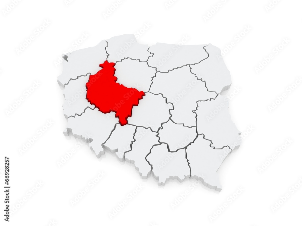 Map of Wielkopolska. Poland. Map of Wielkopolska. Poland.