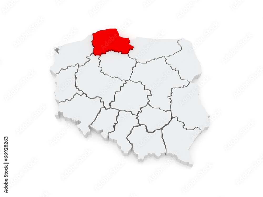 Map of Pomeranian. Poland. Map of Pomeranian. Poland.