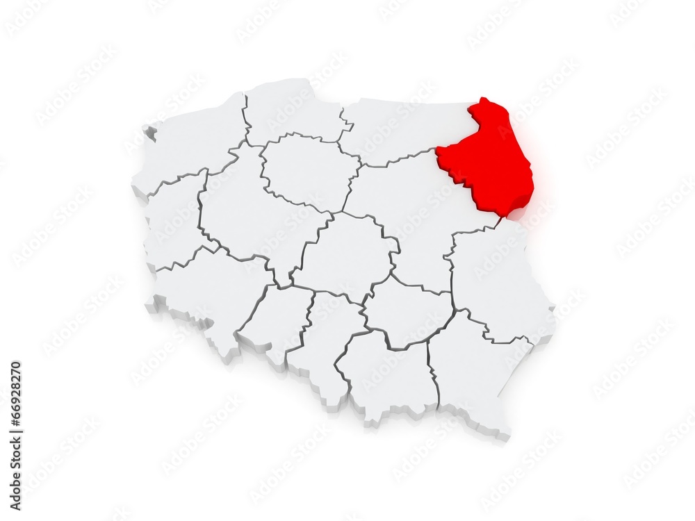 Obraz premium Map of Podlasie. Poland.