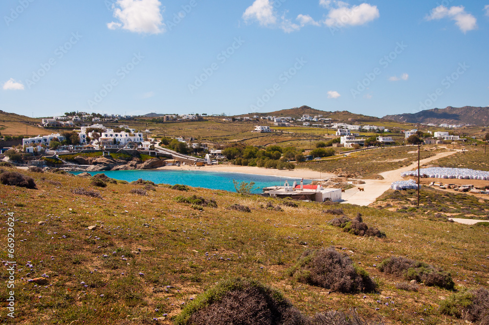 Fototapeta premium Kalafatis beach in Mykonos city