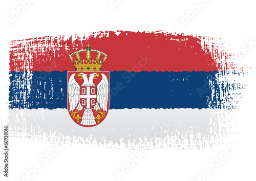 brushstroke flag Serbia