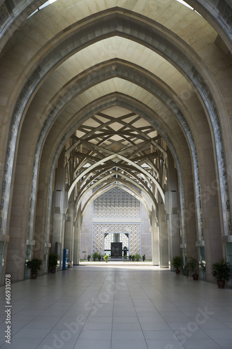 Hallway of Sultan Mizan Mosque   Putrajaya  Malaysia