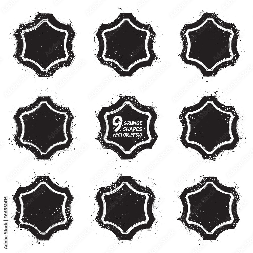 Grunge abstract textured vector badges Grunge abstract textured vector badges