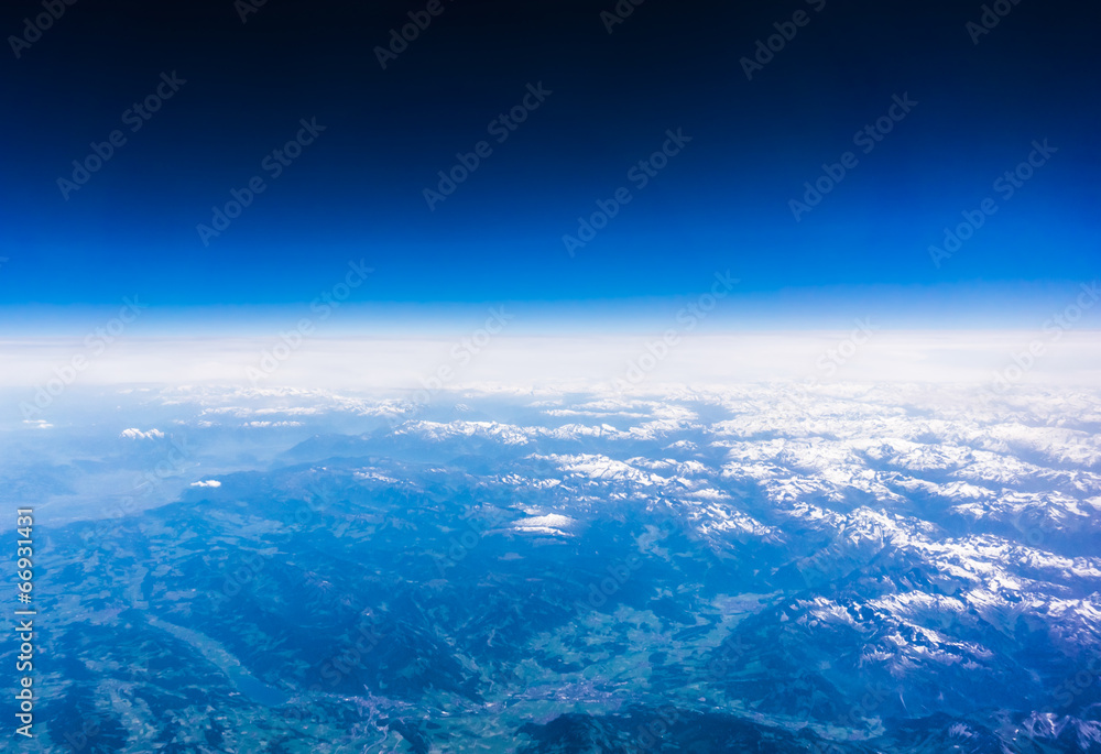 Landscape of Mountain. view from the airplane window . height of Landscape of Mountain. view from the airplane window . height of