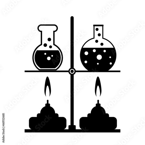 Laboratory burner and flask