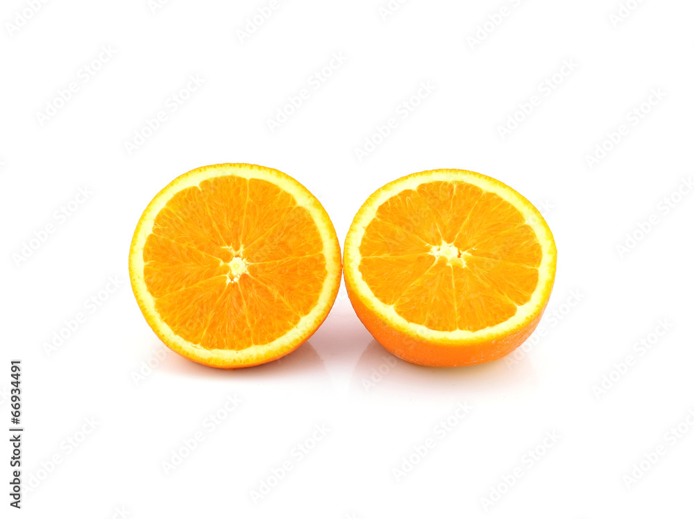 Slice of fresh orange isolated on white background Slice of fresh orange isolated on white background