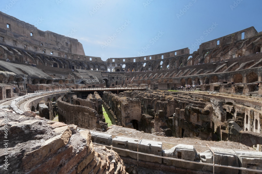 Ancient ruins of the Coliseum in Rome