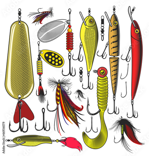 Set of artificial fishing lures